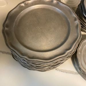 COPY - 6 Pewter Wilton Armetale Dinner Plates with Scalloped Edge 10.5 in size